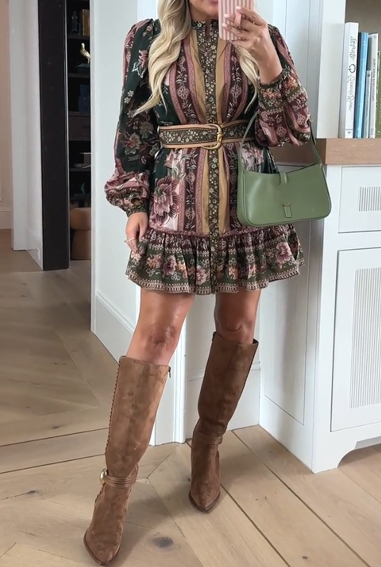 Fall Floral Short Dress