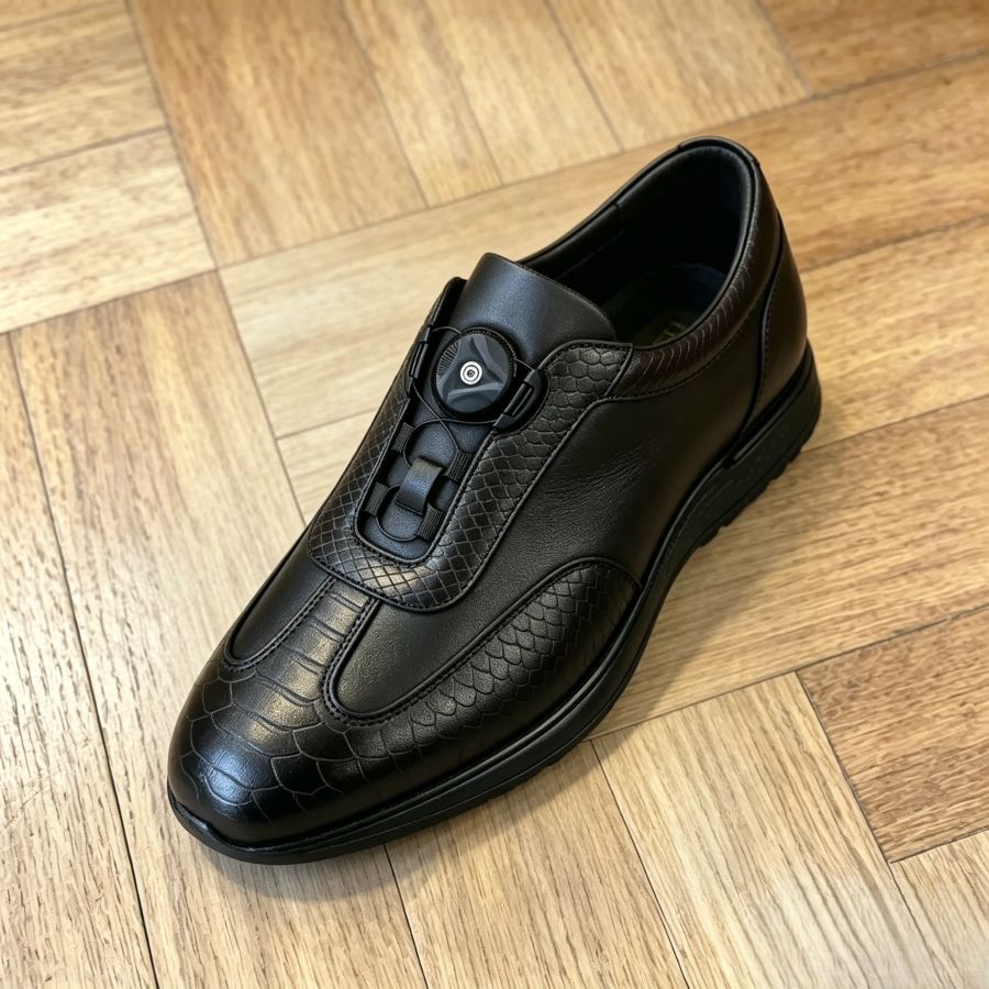 Men’s Premium Leather Casual Shoes with Quick-Turn Lacing