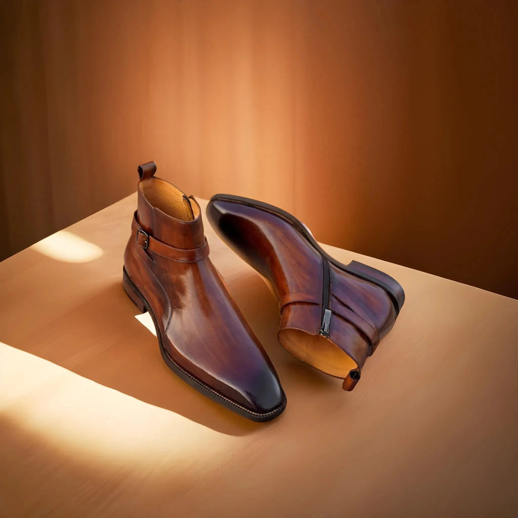 Men's Cowhide Chelsea Boots - Square Toe