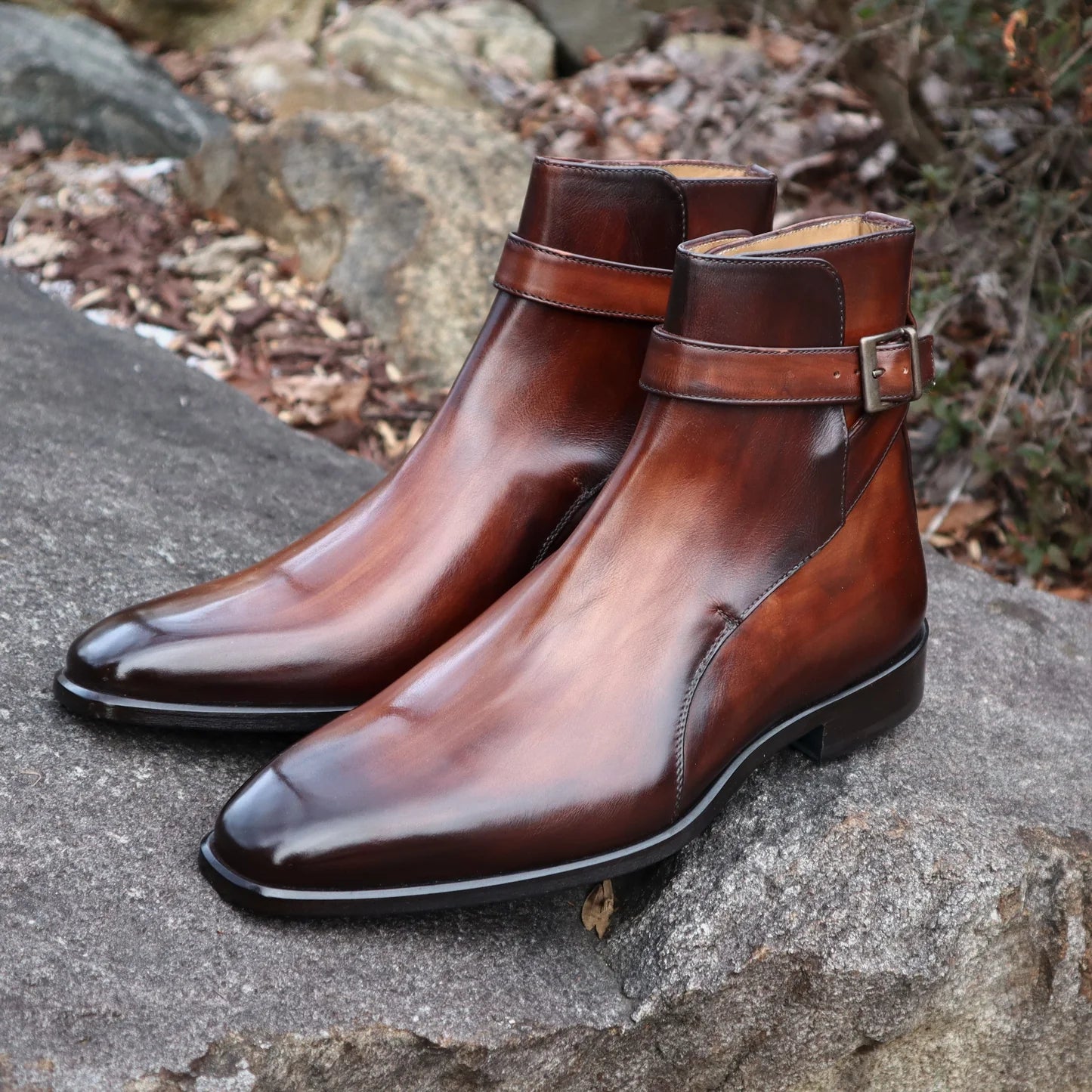 Men's Cowhide Chelsea Boots - Square Toe