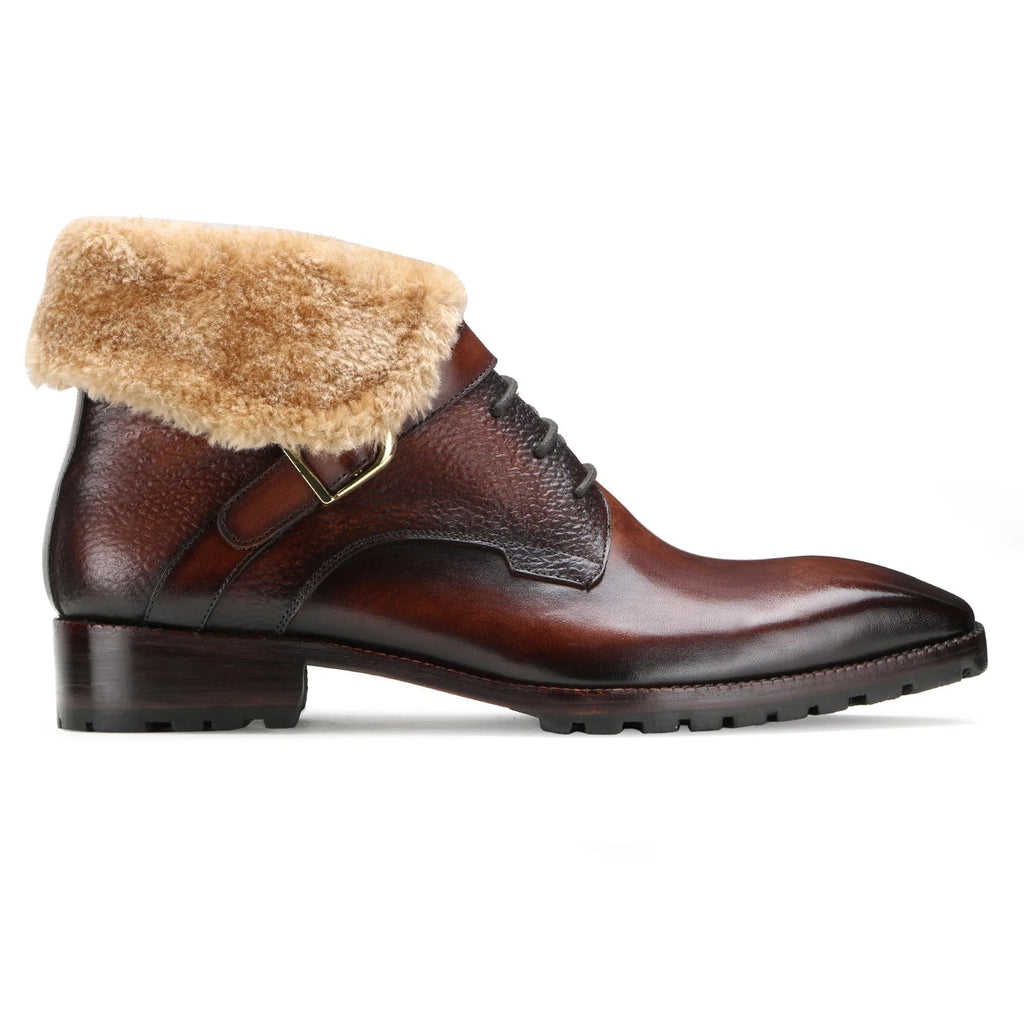 Men's Brown Designer Fur Boots