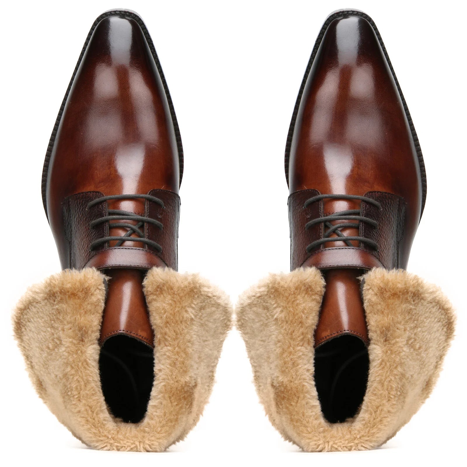 Men's Brown Designer Fur Boots