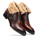 Men's Brown Designer Fur Boots