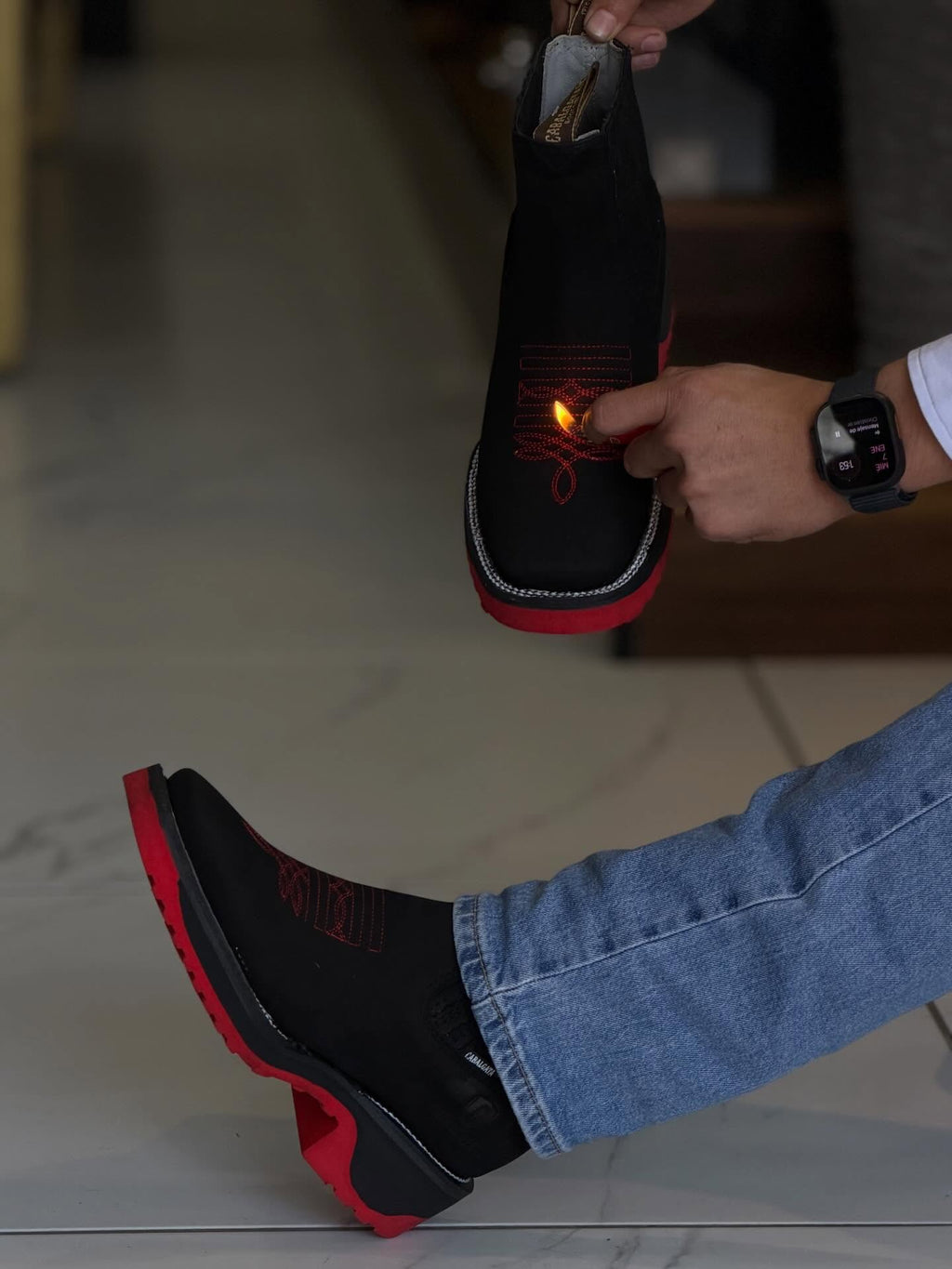 Men's premium red-soled cowboy boots