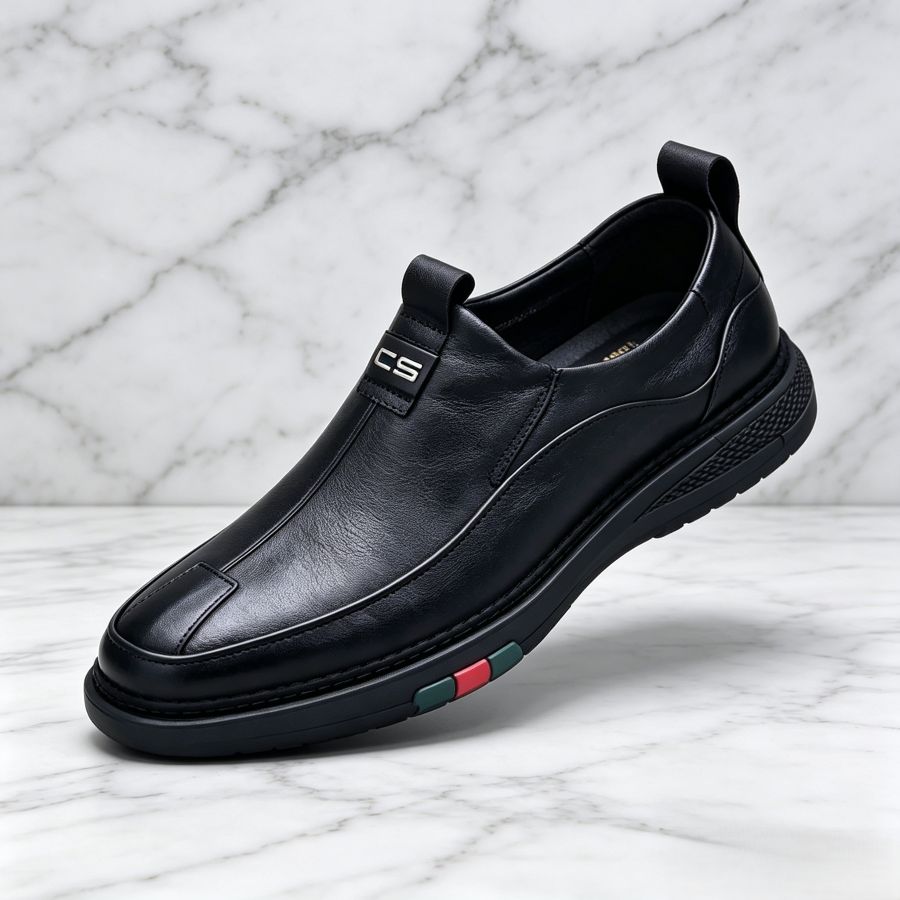 Men’s Red/Black Slip-On Dress Loafers