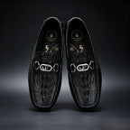 Men's Crocodile Pattern Openwork Casual Loafers