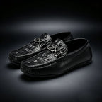 Men's Crocodile Pattern Openwork Casual Loafers