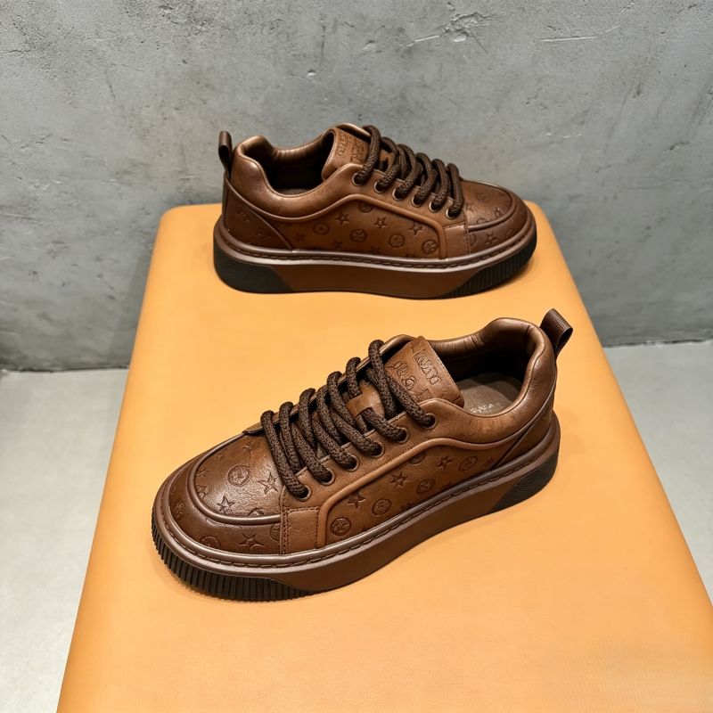 Cognac Embossed Luxury Low-Tops