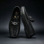 Men's Crocodile Pattern Openwork Casual Loafers
