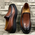 Vintage Patina Leather Casual Loafers