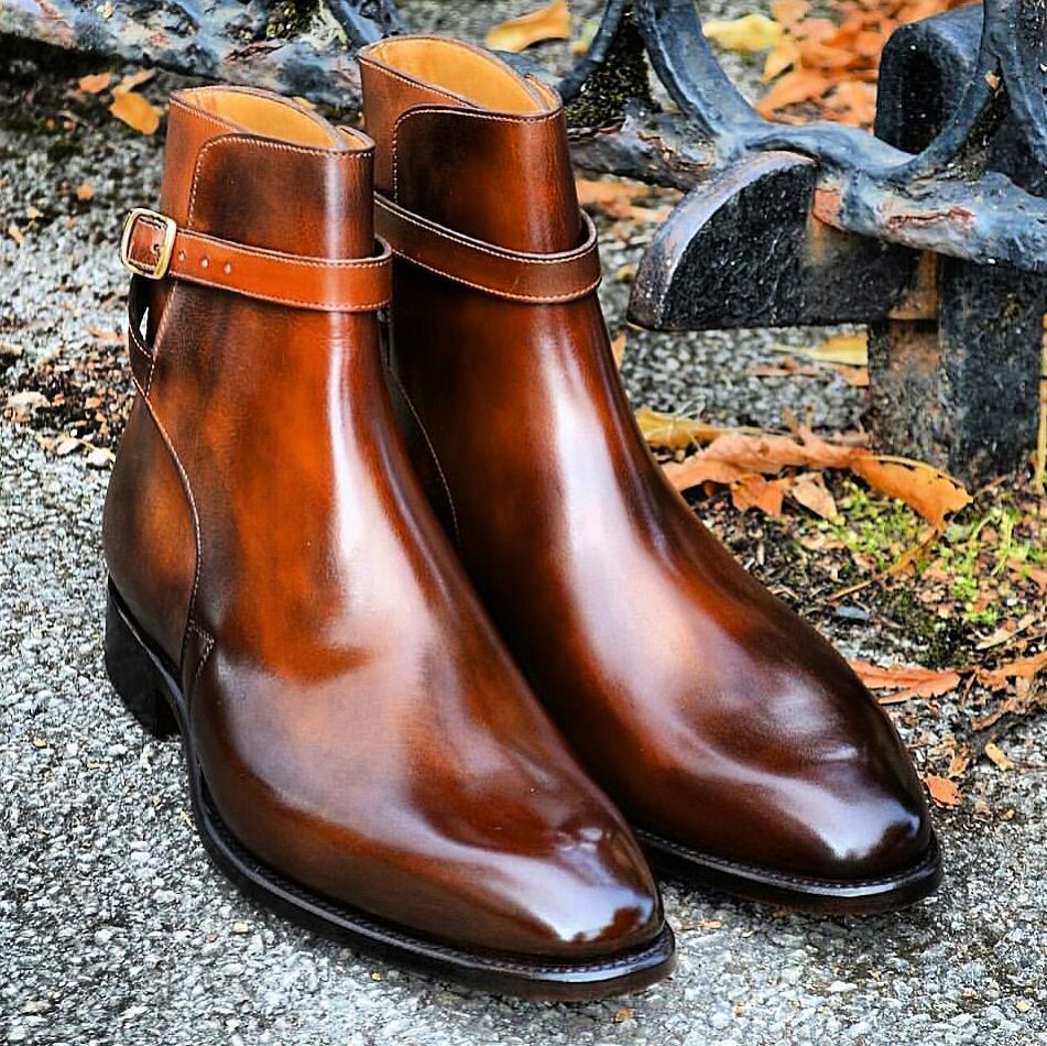 Men's Cowhide Chelsea Boots - Square Toe