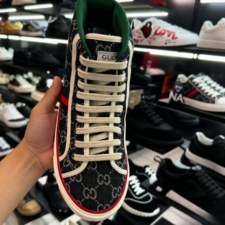 Luxury Inspired Monogram High Top Canvas Casual Shoes