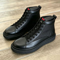 Men’s All-Black Mid-Top Lifestyle Boots