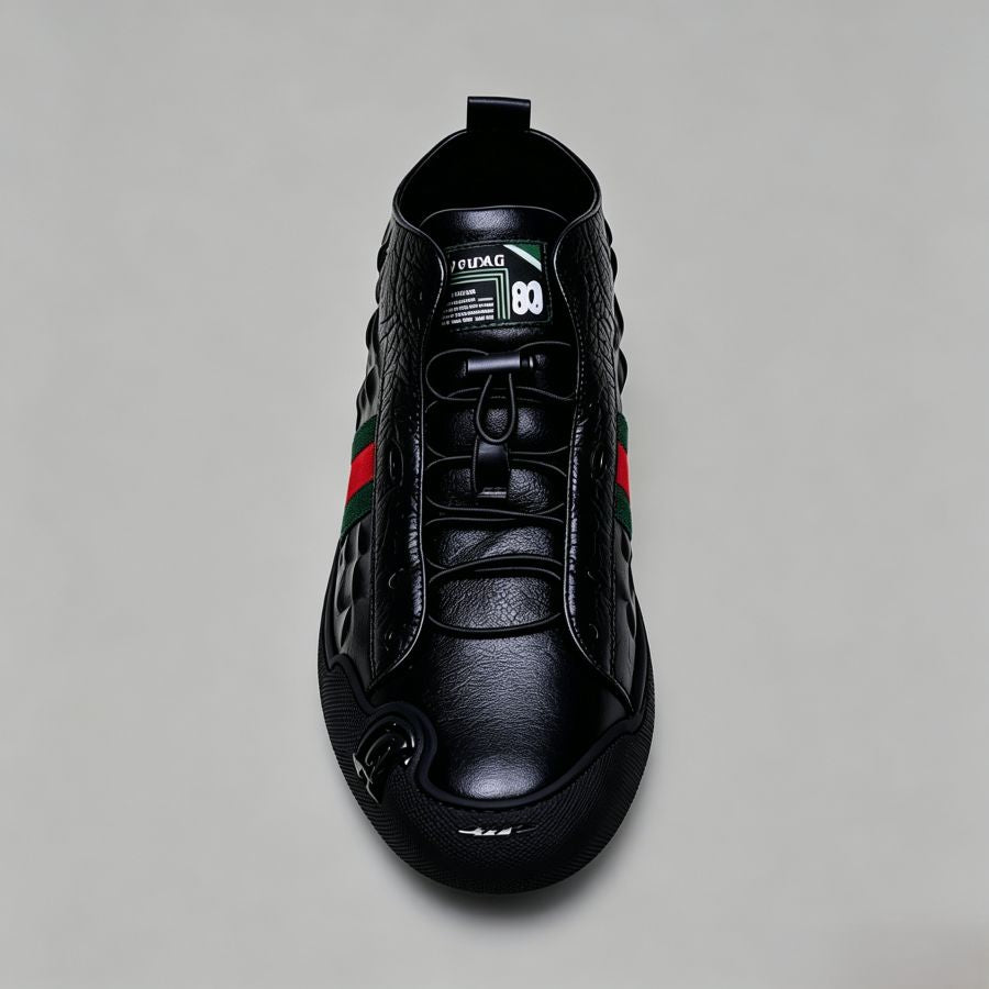 Luxury Inspired Croc Textured Mid-Top Fashion Shoes