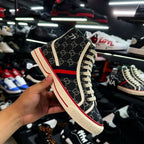 Luxury Inspired Monogram High Top Canvas Casual Shoes