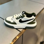 Men’s Bold Olive Green & White Casual Platform Shoes