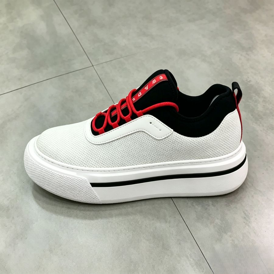Men’s White Mesh Platform Sneakers