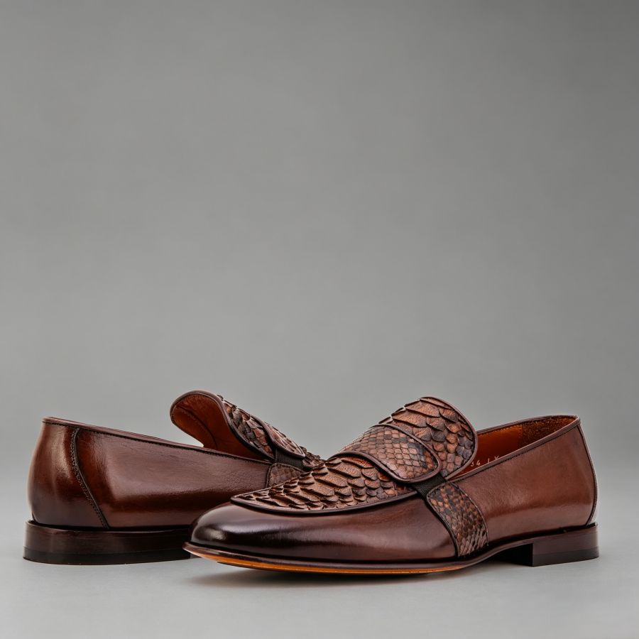 Men’s Python Penny Loafers - Formal & Casual Slip-On Shoes