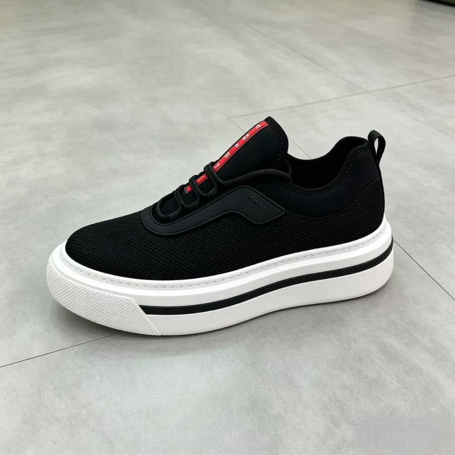Men’s Black Mesh Platform Sneakers