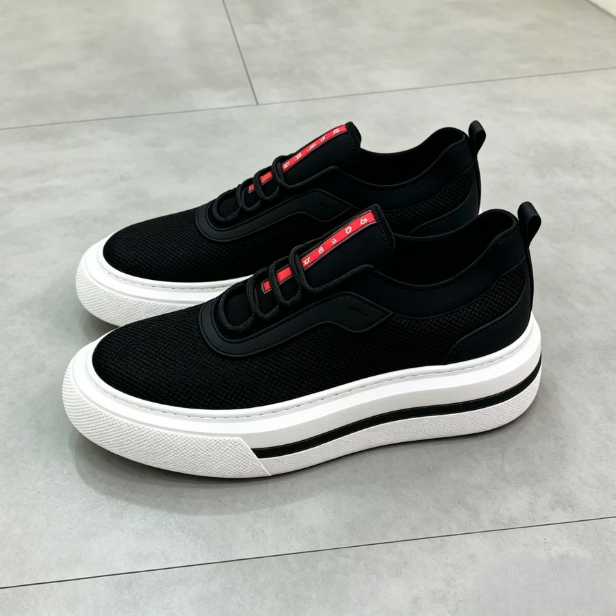Men’s Black Mesh Platform Sneakers