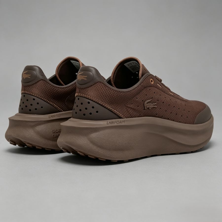 Men’s Brown Perforated Mesh Platform Running Sneakers
