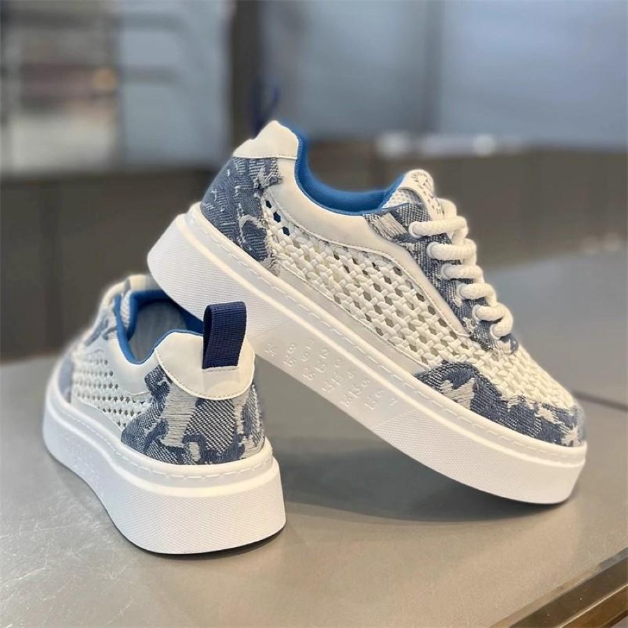 Men's Summer Mesh Denim Chunky Sole Sneakers