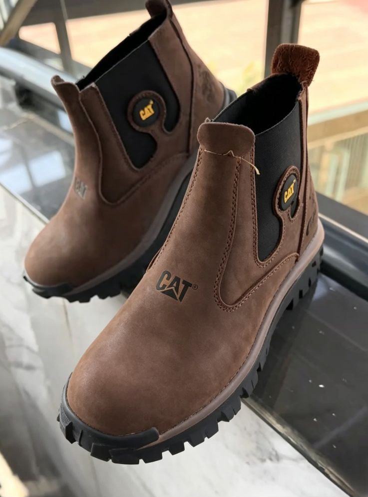 Rugged Slip-On Chelsea Work Boots