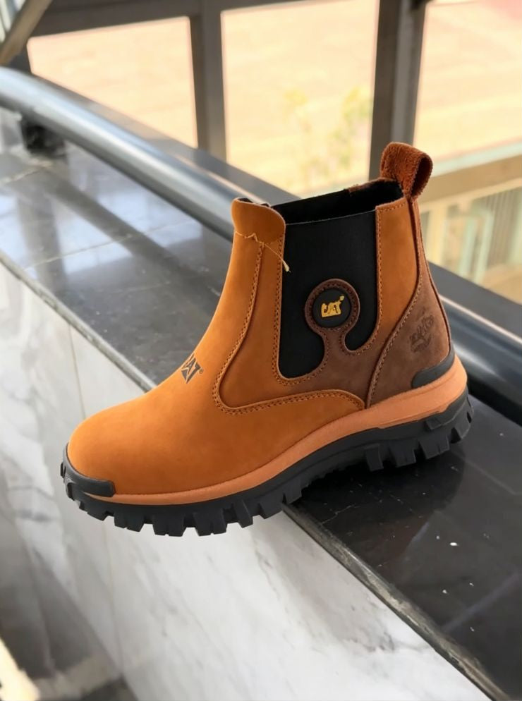 Rugged Slip-On Chelsea Work Boots