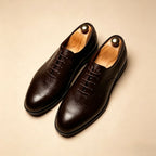 Men's Dark Brown Wholecut Oxford Dress Shoes