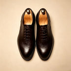 Men's Dark Brown Wholecut Oxford Dress Shoes