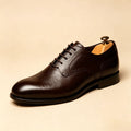 Men's Dark Brown Wholecut Oxford Dress Shoes