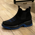 Square Toe Western Embroidered Chelsea Boots