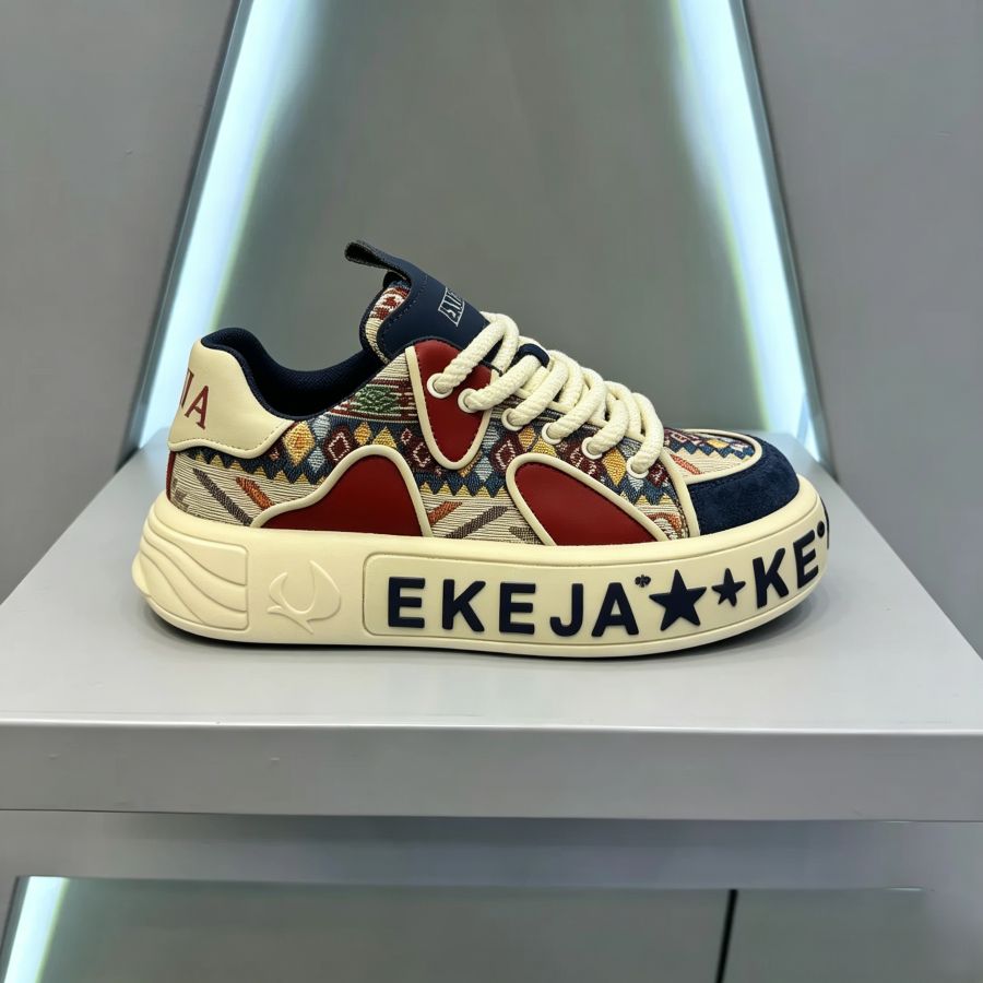 Men's Vintage Aztec Pattern Thick Sole Sneakers