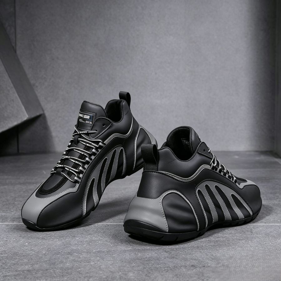 Black & Gray Chunky Tech Sneakers