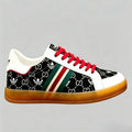 Men’s GG Monogram Print Striped Low Top Sneakers