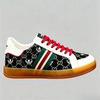Men’s GG Monogram Print Striped Low Top Sneakers