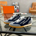 Men’s Casual Suede Lace-Up Sneakers with Gum Sole