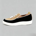 Two-Tone Suede Tassel Loafers