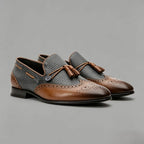 Men's Two-Tone Wingtip Tassel Loafers