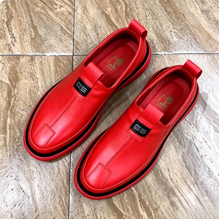 Men’s Red/Black Slip-On Dress Loafers