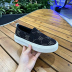 Luxury Rhinestone Monogram Slip-On Platform Sneakers