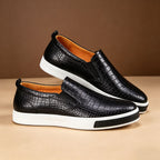 Premium Croc-Embossed Leather Casual Shoes