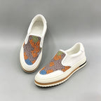Men’s Colorful Logo Print Slip On Platform Sneakers