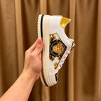 Luxury Ornate Print Men’s Thick Sole Street Sneakers