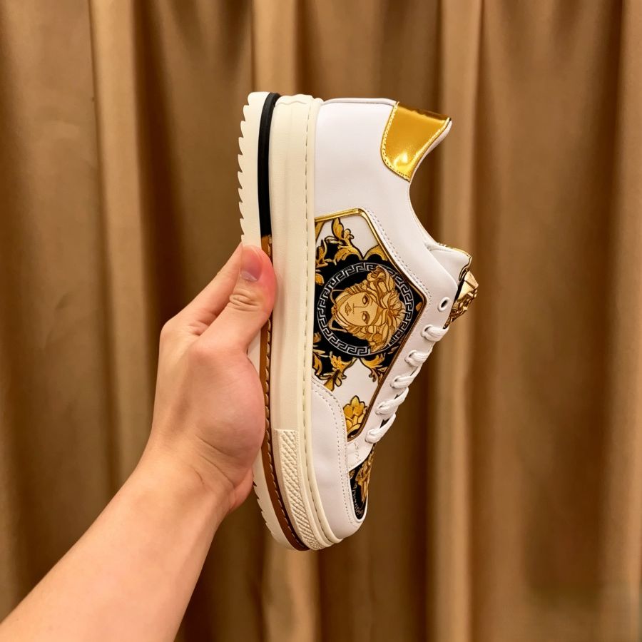Luxury Ornate Print Men’s Thick Sole Street Sneakers