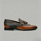 Men's Two-Tone Wingtip Tassel Loafers