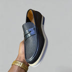 Men's Luxury Woven Leather Penny Loafers