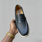 Men's Luxury Woven Leather Penny Loafers