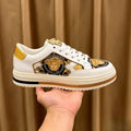 Luxury Ornate Print Men’s Thick Sole Street Sneakers