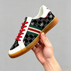 Men’s GG Monogram Print Striped Low Top Sneakers